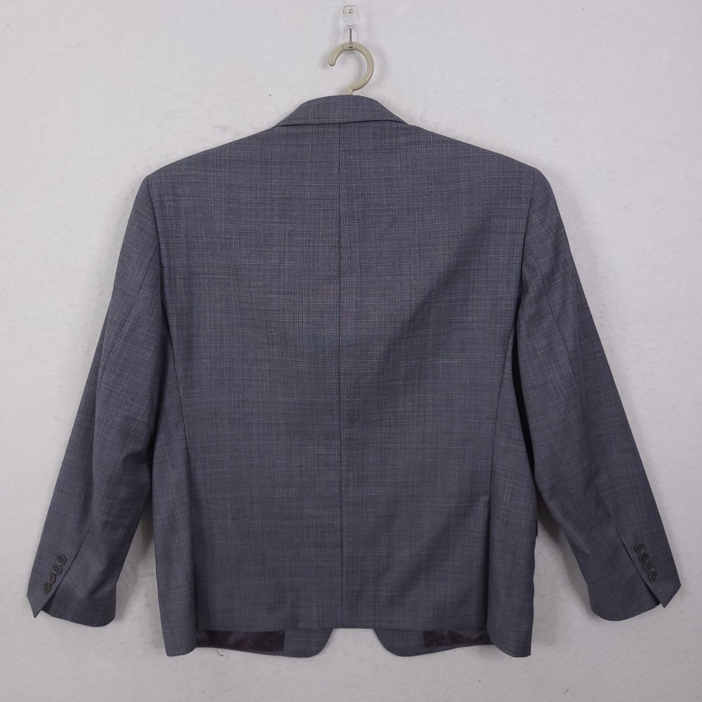 Psycho Bunny Sport Coat Mens 40R Grey Blue Glen Plaid Wool Blend Blazer - Picture 3 of 16